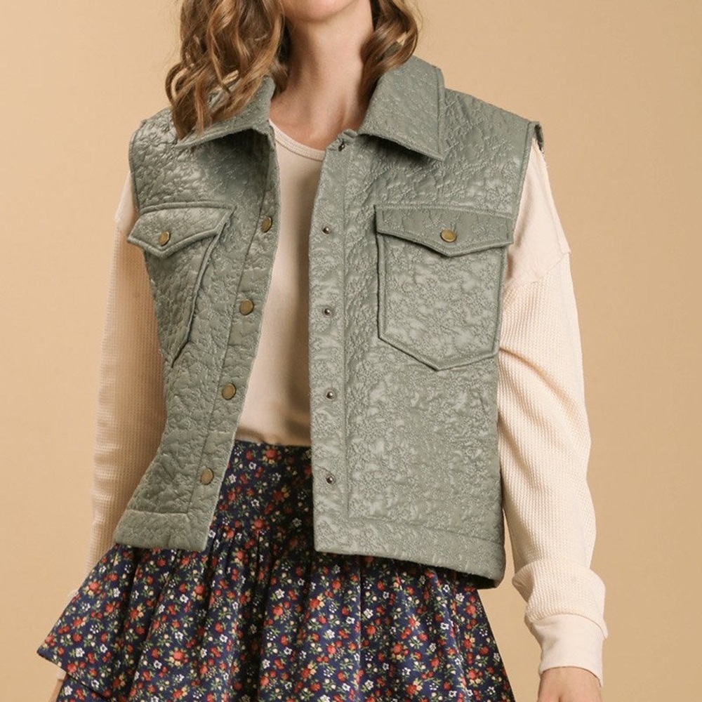 Quilted Olive Green Vest